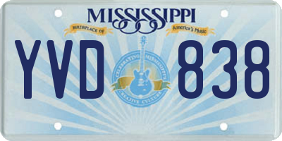 MS license plate YVD838