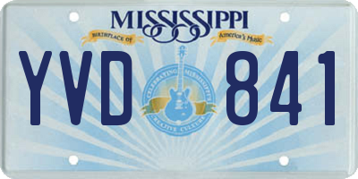 MS license plate YVD841