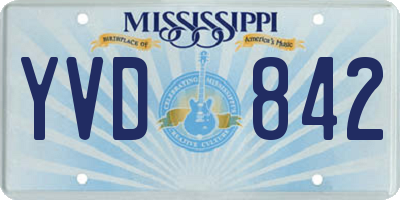 MS license plate YVD842