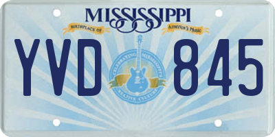 MS license plate YVD845