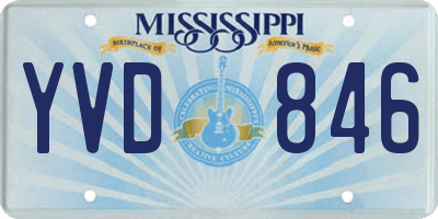 MS license plate YVD846