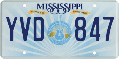MS license plate YVD847