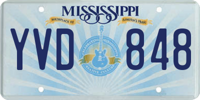 MS license plate YVD848