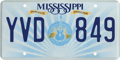 MS license plate YVD849
