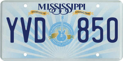 MS license plate YVD850