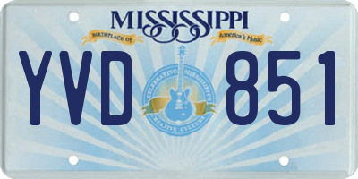 MS license plate YVD851