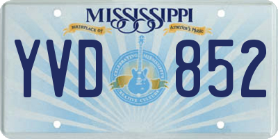 MS license plate YVD852