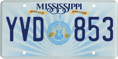 MS license plate YVD853