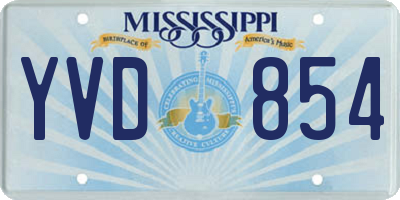 MS license plate YVD854
