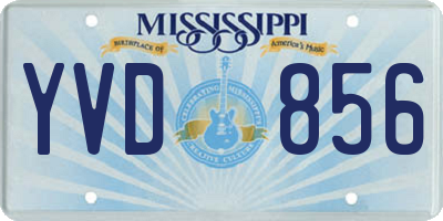 MS license plate YVD856