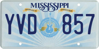 MS license plate YVD857