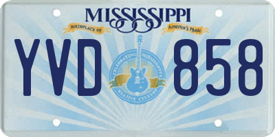 MS license plate YVD858
