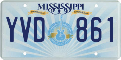 MS license plate YVD861