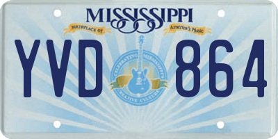 MS license plate YVD864