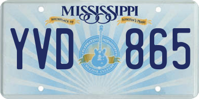 MS license plate YVD865