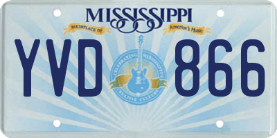 MS license plate YVD866
