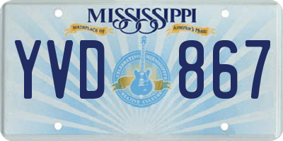 MS license plate YVD867