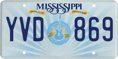 MS license plate YVD869