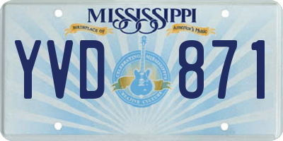 MS license plate YVD871