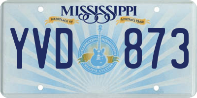 MS license plate YVD873