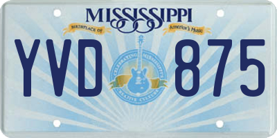 MS license plate YVD875