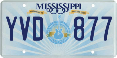 MS license plate YVD877