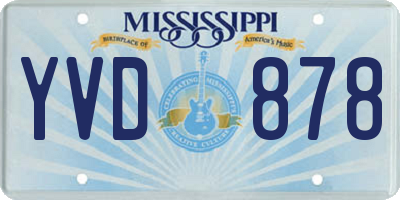 MS license plate YVD878