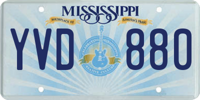 MS license plate YVD880