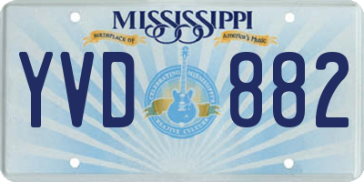 MS license plate YVD882