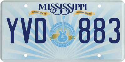 MS license plate YVD883