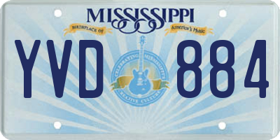 MS license plate YVD884