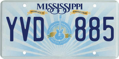MS license plate YVD885