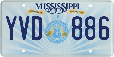 MS license plate YVD886