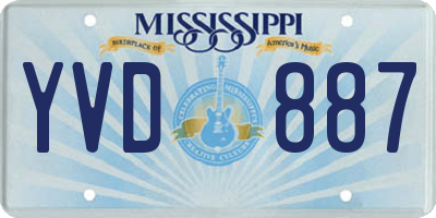 MS license plate YVD887