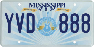 MS license plate YVD888