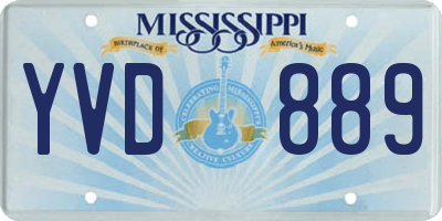 MS license plate YVD889