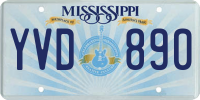 MS license plate YVD890