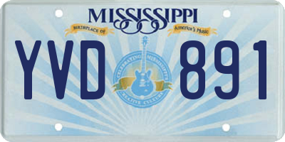 MS license plate YVD891