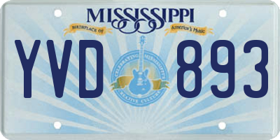 MS license plate YVD893