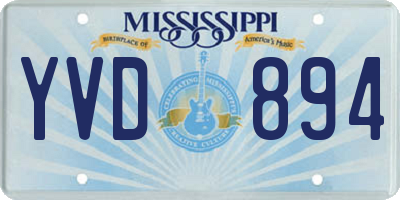 MS license plate YVD894