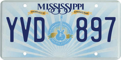 MS license plate YVD897