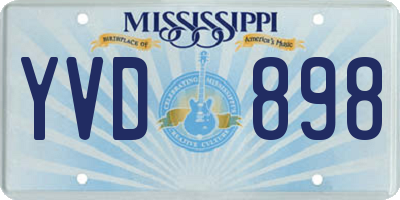 MS license plate YVD898