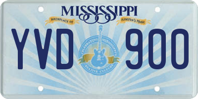 MS license plate YVD900