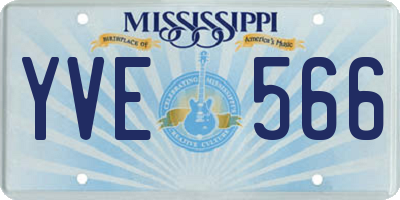 MS license plate YVE566