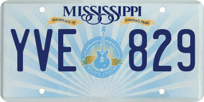 MS license plate YVE829