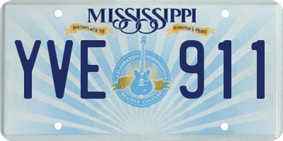 MS license plate YVE911