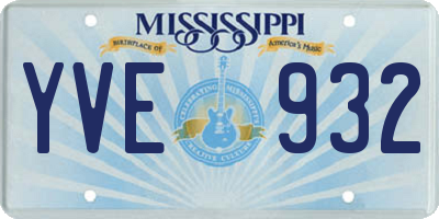 MS license plate YVE932
