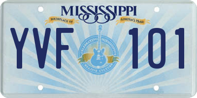 MS license plate YVF101