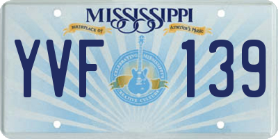 MS license plate YVF139