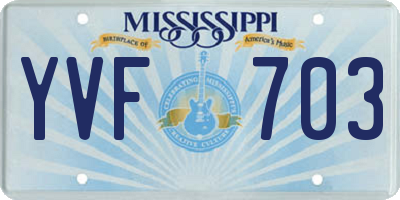 MS license plate YVF703